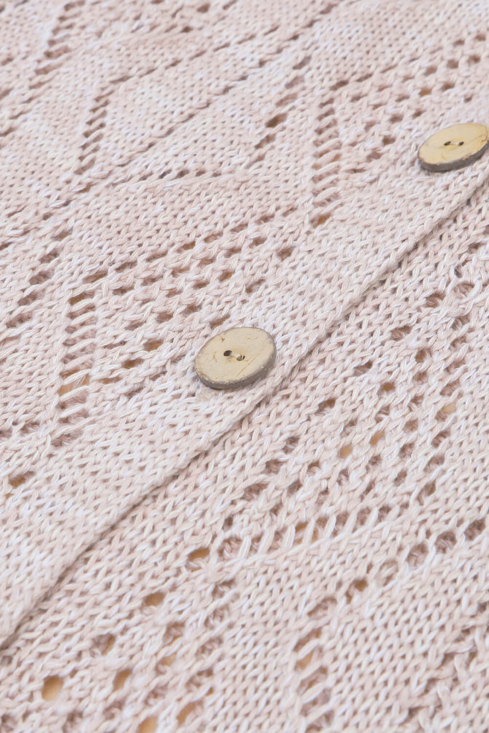 Khaki Openwork Knit Cardigan