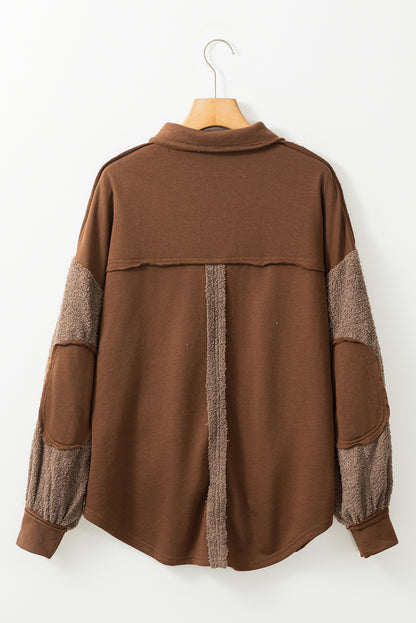 Chestnut Elbow Patch Oversized Shacket