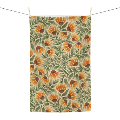 Coneflowers Tea Towel - Cream