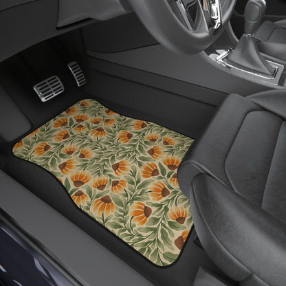 Yellow/Cream Coneflower Car Mats (Set of 4)