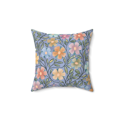 Purple Flowers Square Pillow 14"x14"