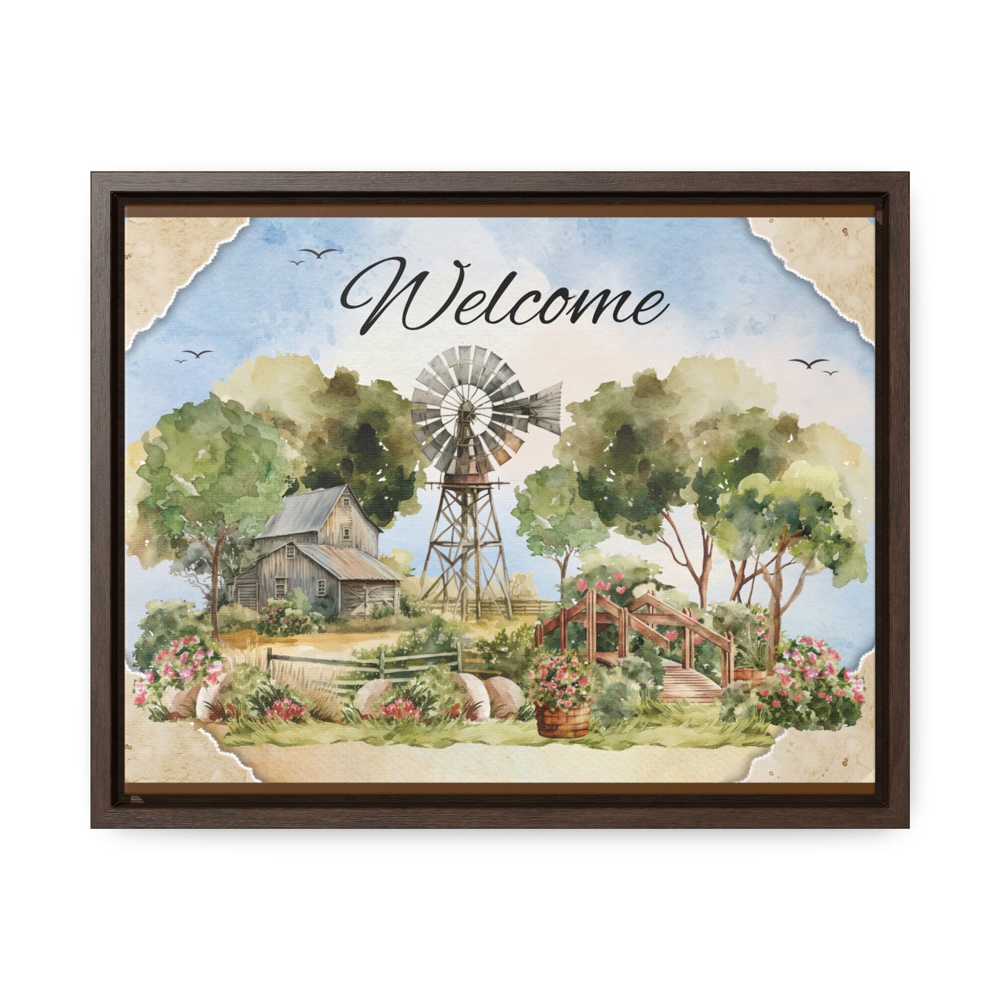 Welcome Framed Canvas Wrap