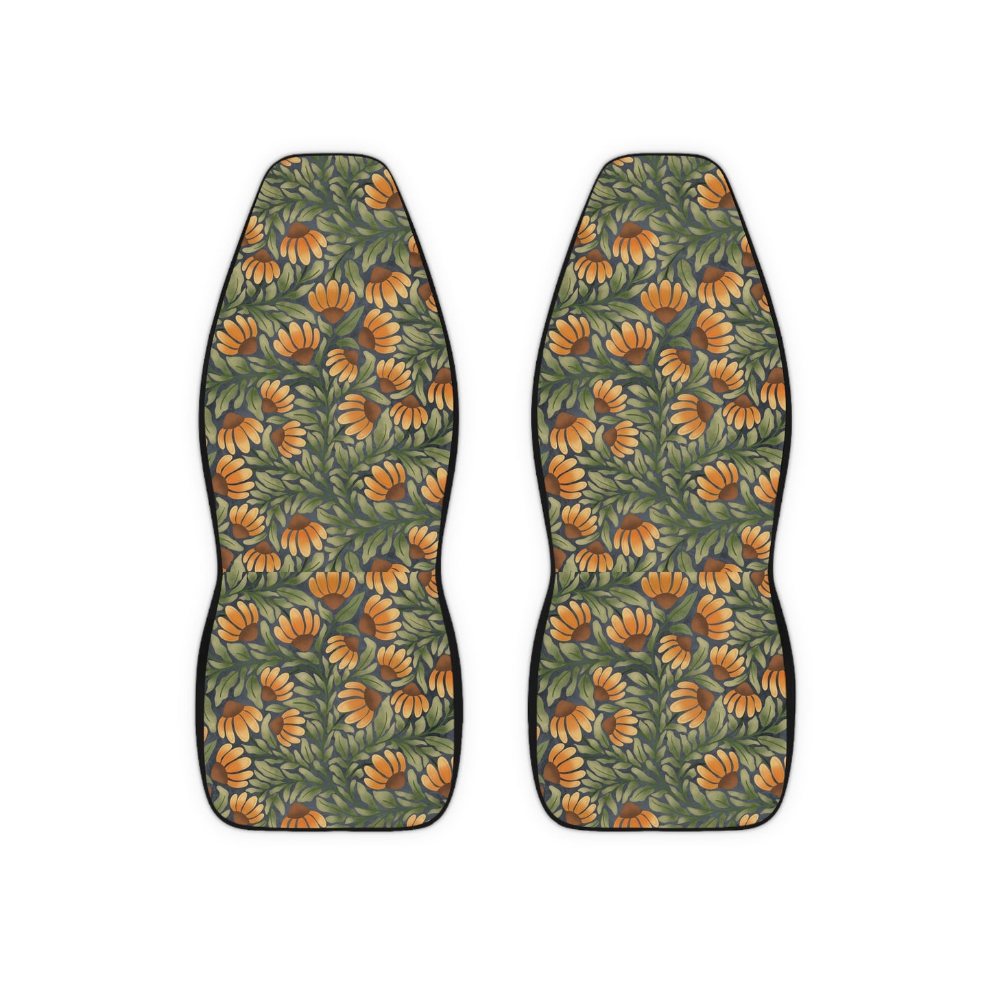 Yellow/Green Coneflower Car Seat Covers