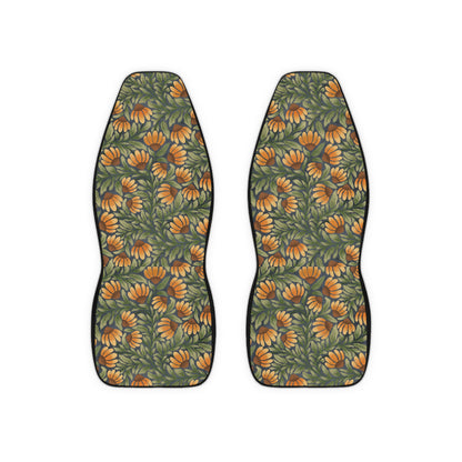 Yellow/Green Coneflower Car Seat Covers