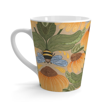 Bees and Coneflower Latte Mug