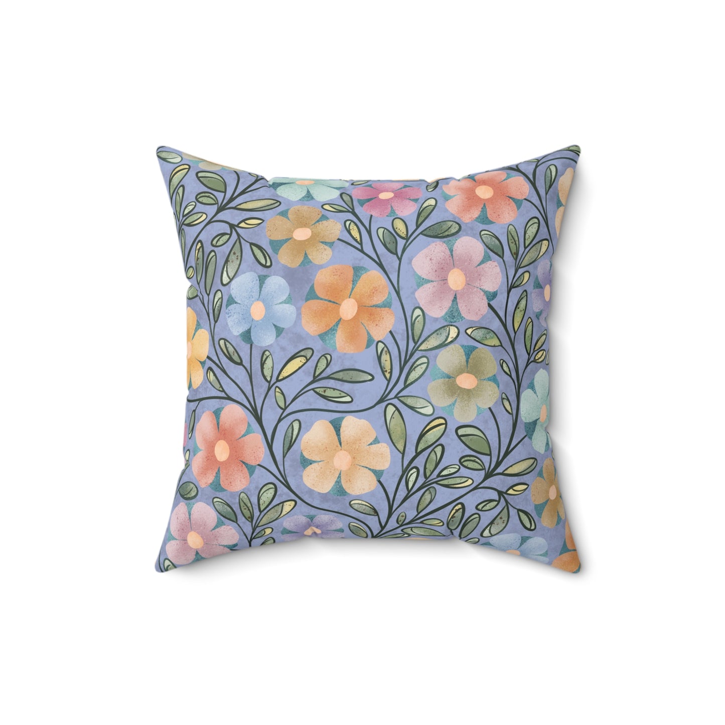 Purple Flowers Square Pillow 16"x16"