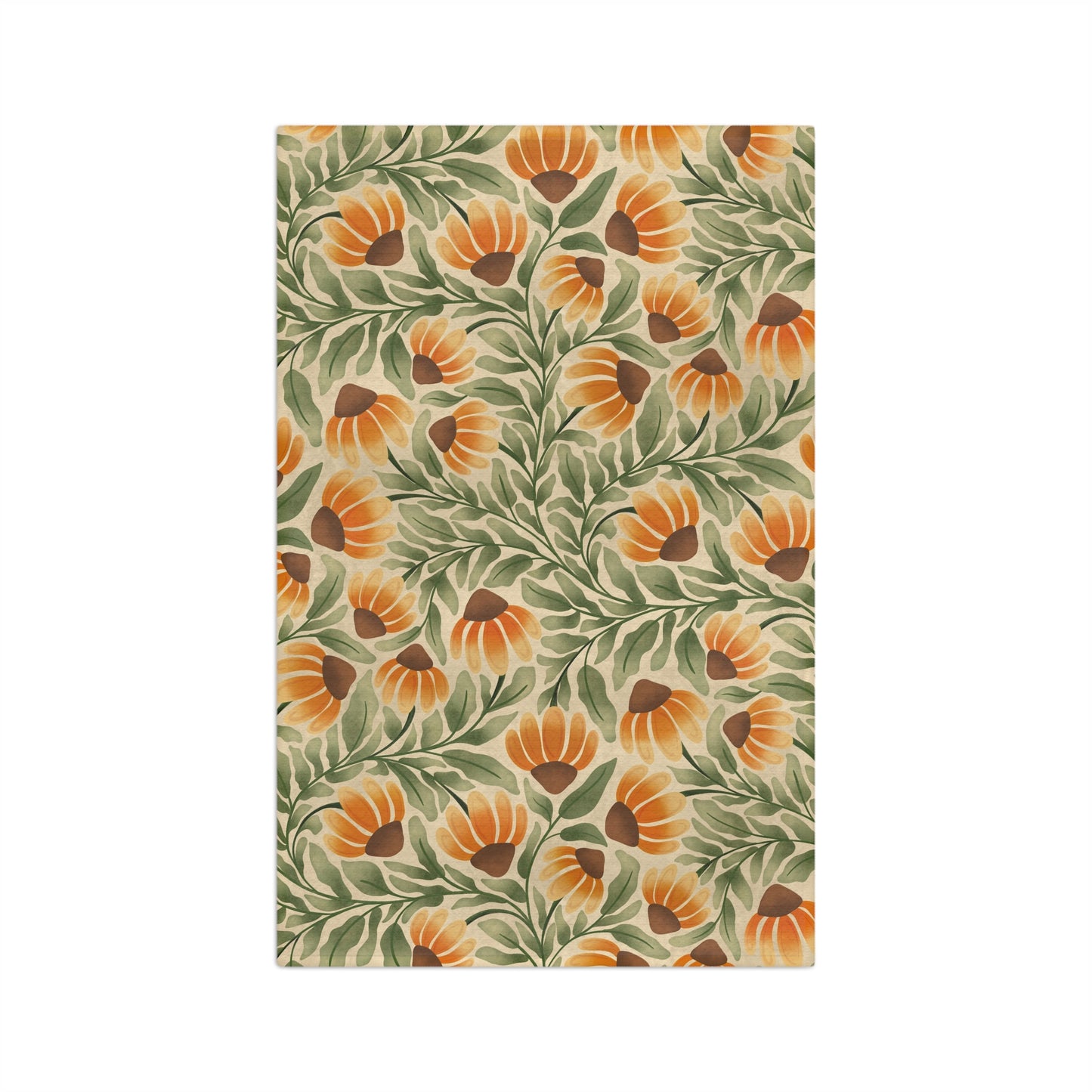 Coneflowers Tea Towel - Cream