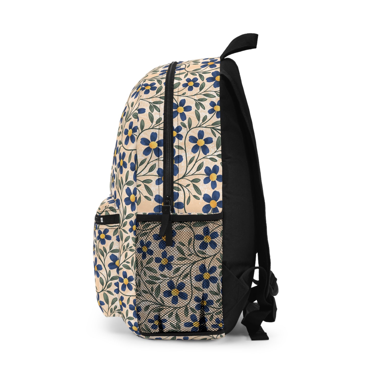 Trailing Daisy Floral Navy/Cream Backpack Sideview