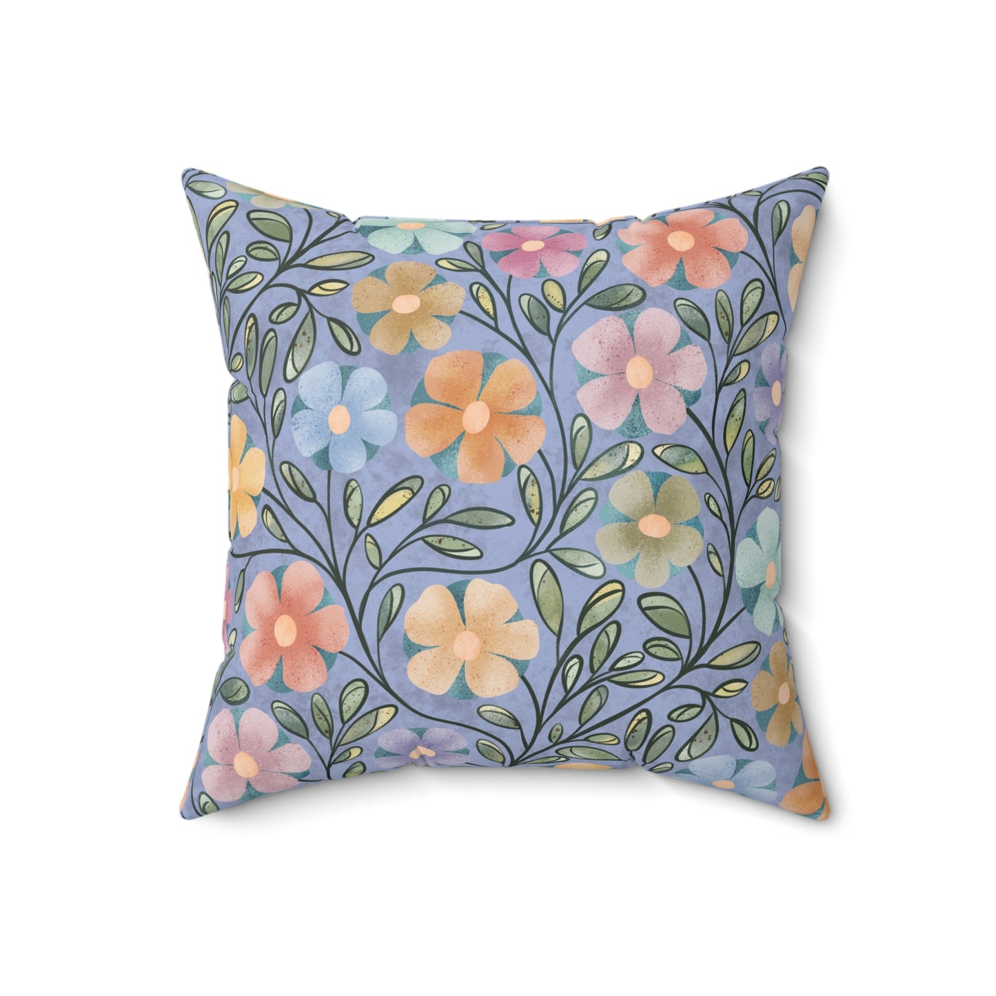 Purple Flowers Square Pillow 18"x18"