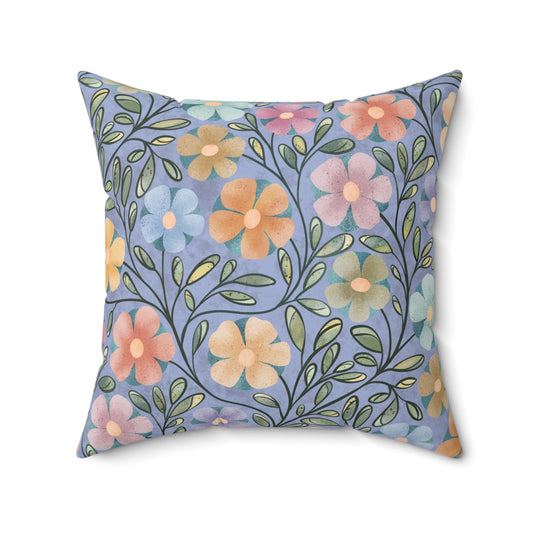 Purple Flowers Square Pillow