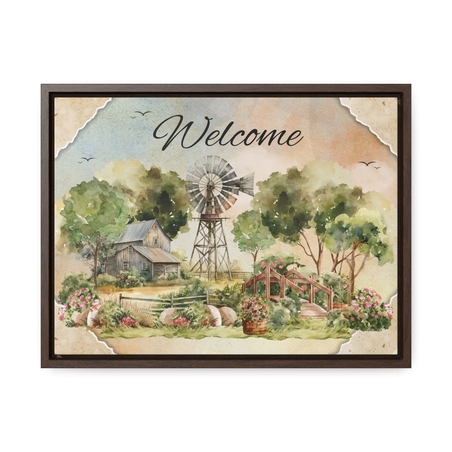 Welcome Framed Canvas Wrap