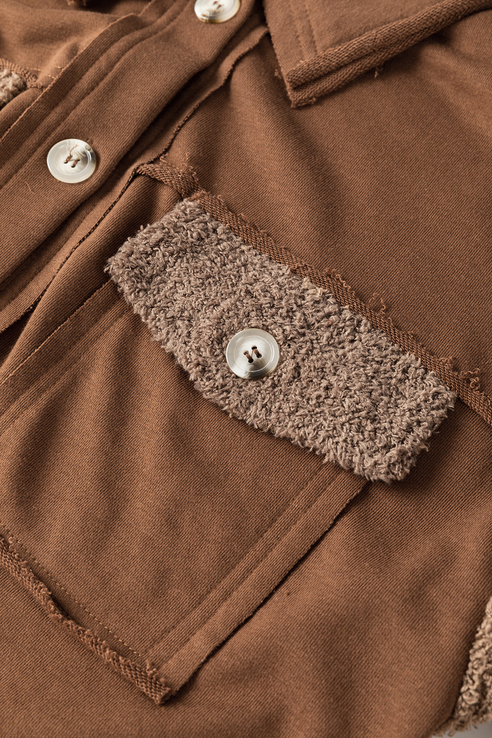 Chestnut Elbow Patch Oversized Shacket