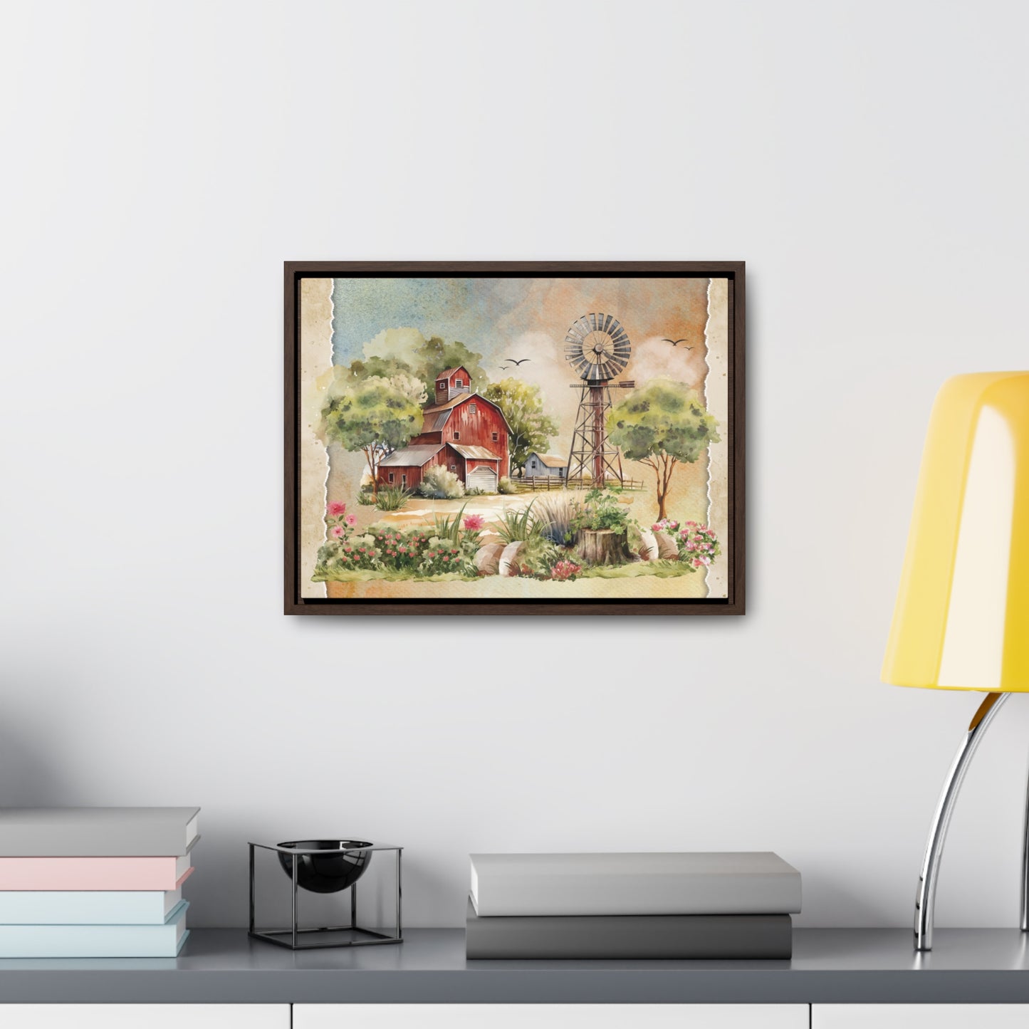 Red Barn Framed Canvas Wrap