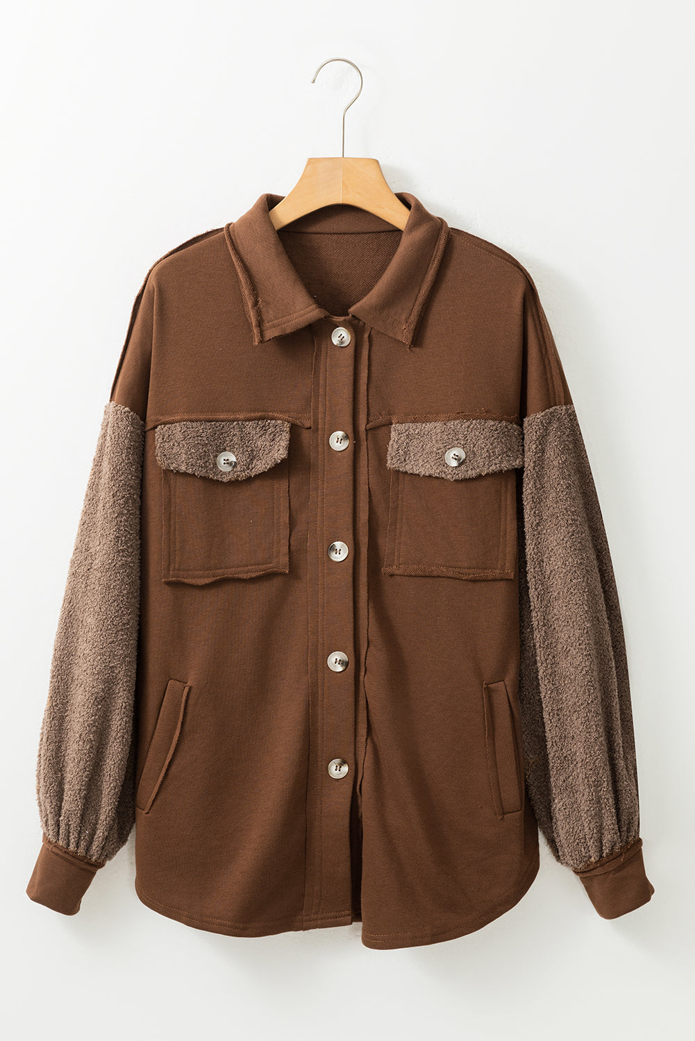 Chestnut Elbow Patch Oversized Shacket