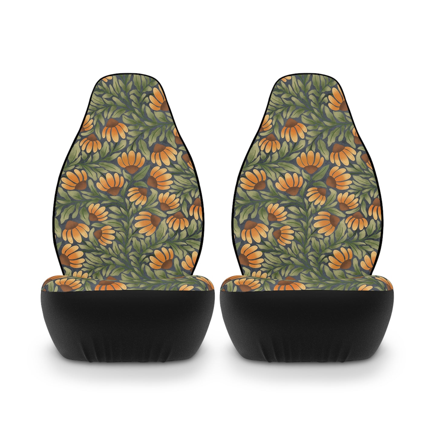 Yellow/Green Coneflower Car Seat Covers