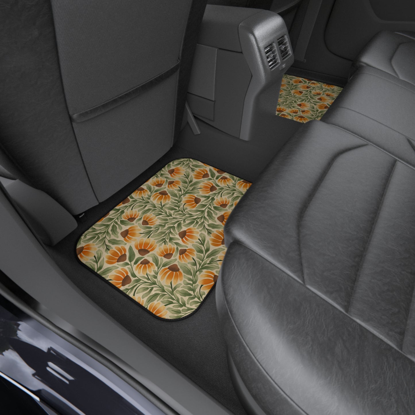 Yellow/Cream Coneflower Car Mats (Set of 4)