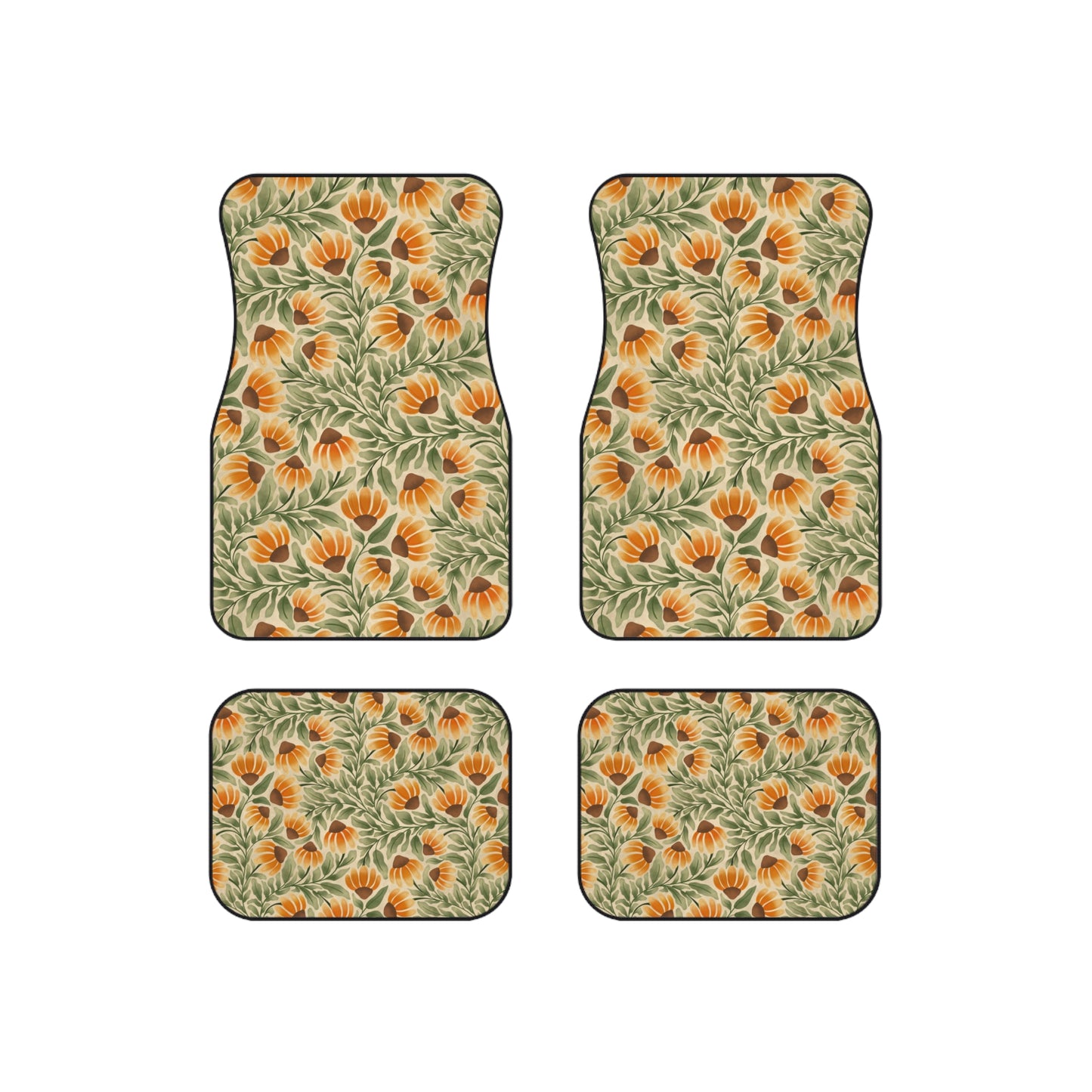 Yellow/Cream Coneflower Car Mats (Set of 4)