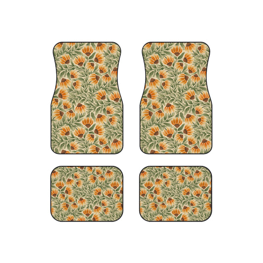 Yellow/Cream Coneflower Car Mats (Set of 4)