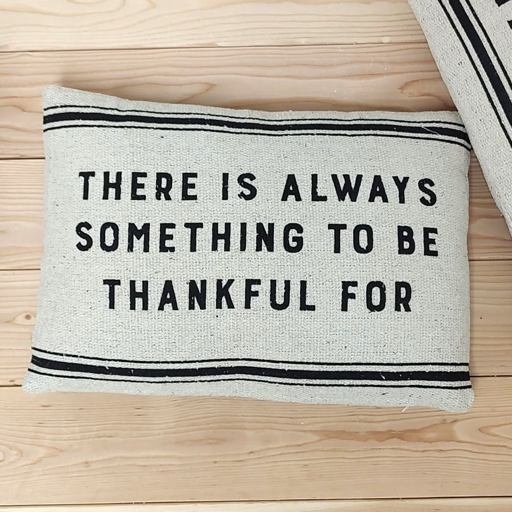 Thankful For Double Sided Farmhouse Pillow