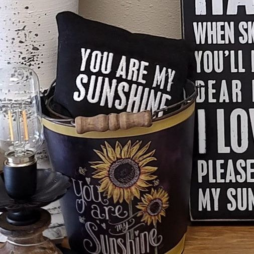 You Are My Sunshine Black Mini Pillow