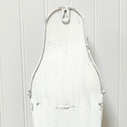 Distressed Cream Metal Wall Vase SM