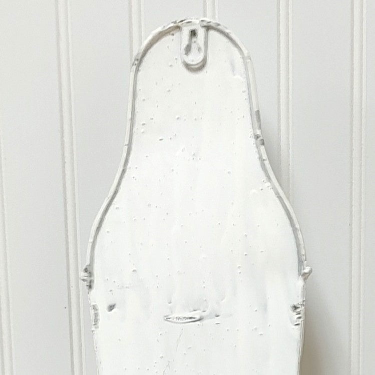 Distressed Cream Metal Wall Vase LG