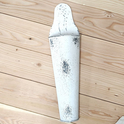 Distressed Cream Metal Wall Vase LG