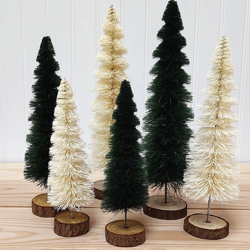 Snow White Spiral Bottlebrush Tree Set