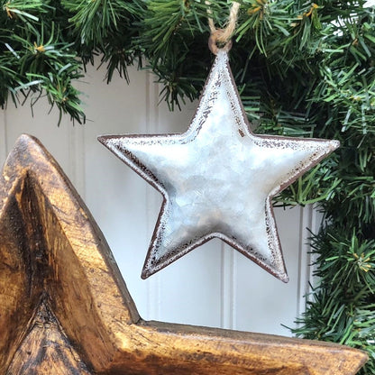 Galvanized Metal Rustic Star Ornament