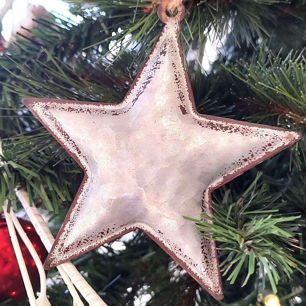 Galvanized Metal Rustic Star Ornament