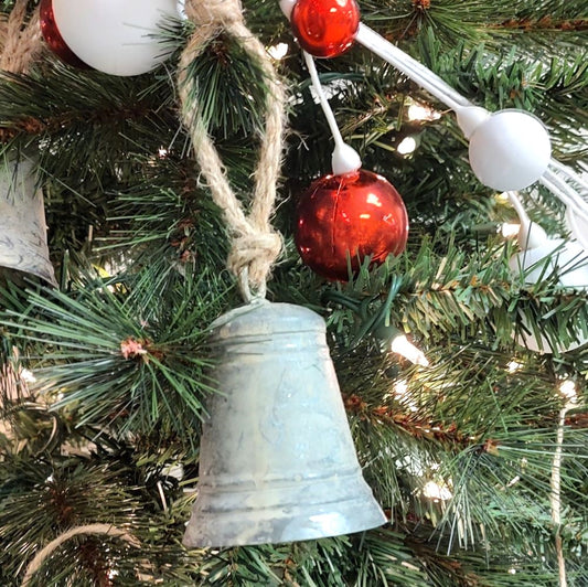 Galvanized Rustic Hanging Bell Ornament