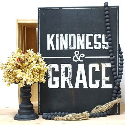 Kindness and Grace Distressed Wall Sign