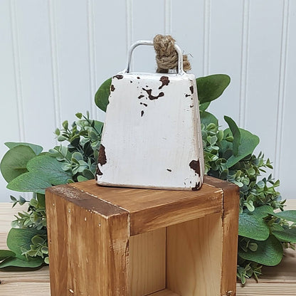 Distressed White Cow Bell Set