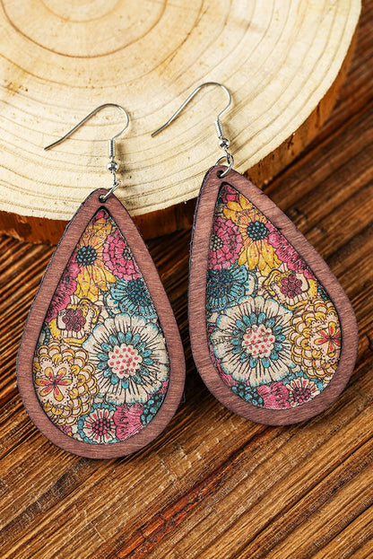 Floral Print Teardrop Earrings