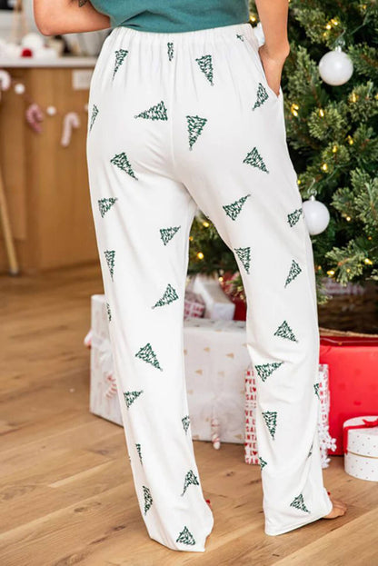 Christmas Tree Print Tee and Pants Lounge Set