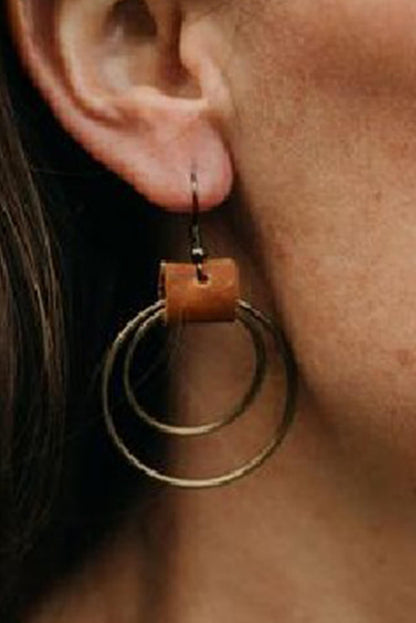 Vintage Gold Hoop Hook Earrings