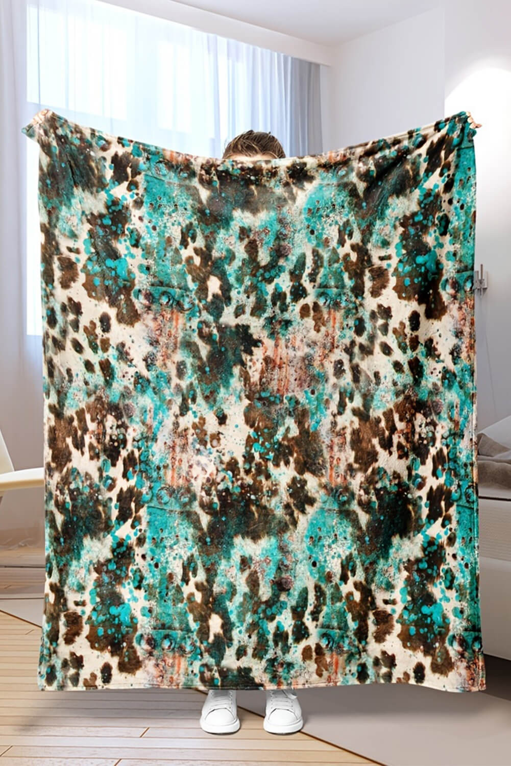 Turquoise Western Style Flannel Blanket